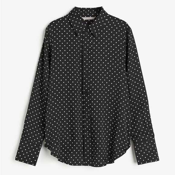 H&M Tops - H&M Polka Dot Black White Flowy Blouse - XS